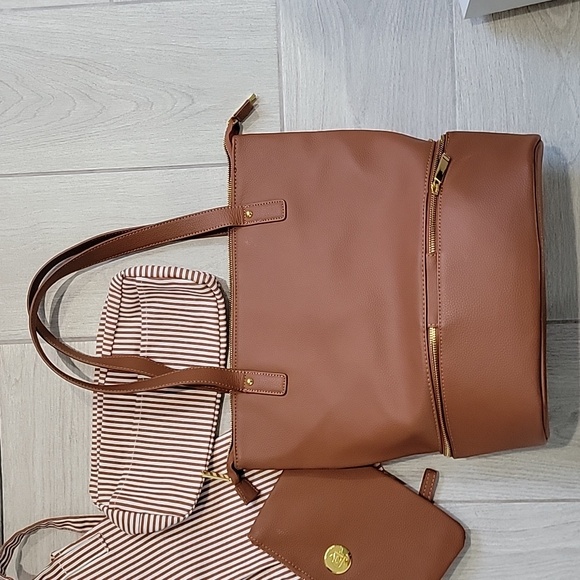 Joy Mangano HSN • Double Decker Tote Bag, Faux Leather, NWOT - Picture 5 of 6